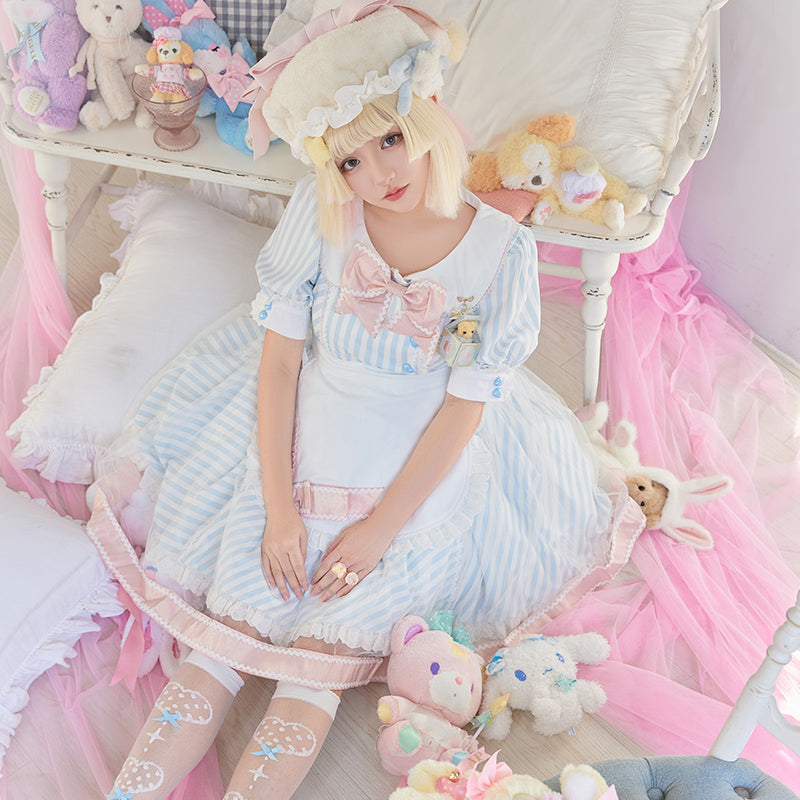 洋服］ロリータ ワンピース ブルー【小心动】 – candymoon