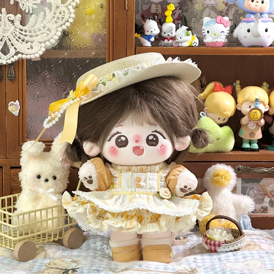 20cmオリジナル「はちみつくま」ぬい服 4点セット 無属性 綿花ぬいぐるみ衣装 20cm ぬいぐるみ服 着せ替え クマ帽子 パンツ パーカー 靴付き
