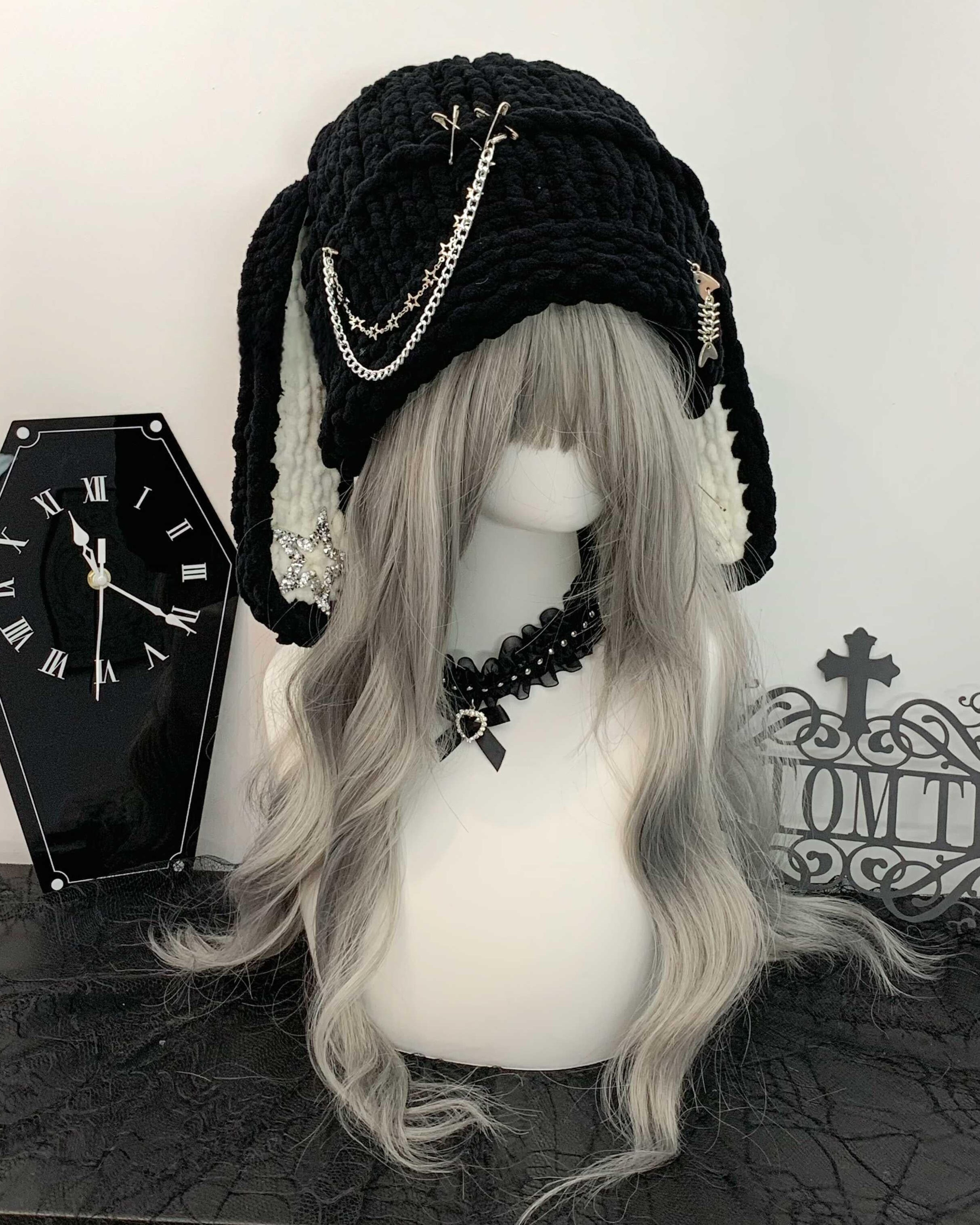 ファッション］パンク ウサギ耳 ニットキャップ【7NZDFH