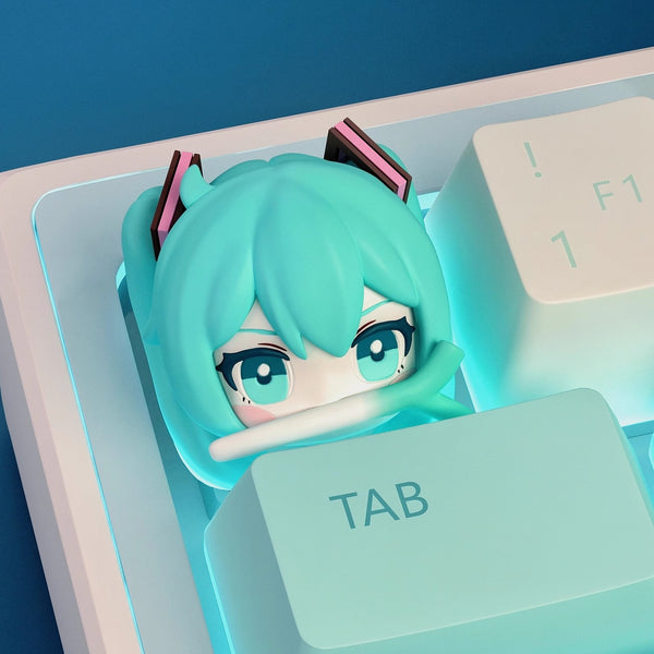 【美品】本日限定価格！ 自作 キーボード 初音ミク デザイン 完成済み Amazon | 初音ミクキーボード 機械キーボード USB有線接続