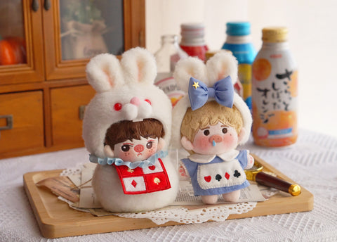 ［ぬい服］10cm 無属性 ぬいぐるみ用 お洋服【白兔】