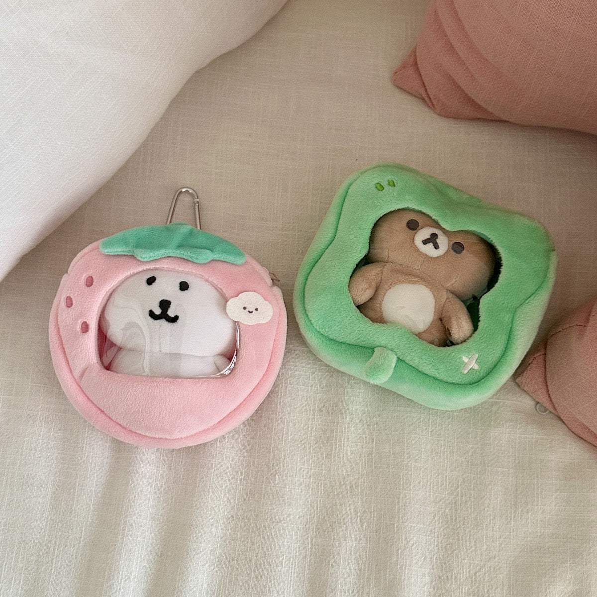 【取引不成立】かなちむ テッド ぬいぐるみ＆ポーチ セット 縦型 ぬいぐるみ ポーチ 小物入れ キャラクター かわいい 小物