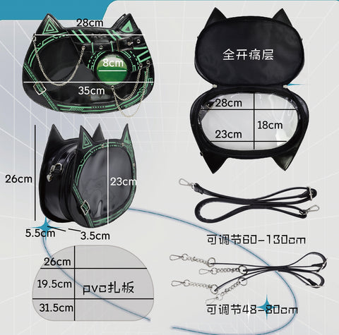 ［バッグ］缶バッジ 痛バッグ 3way ショルダーバッグ【仿生喵痛】