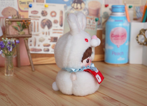 ［ぬい服］10cm 無属性 ぬいぐるみ用 お洋服【白兔】