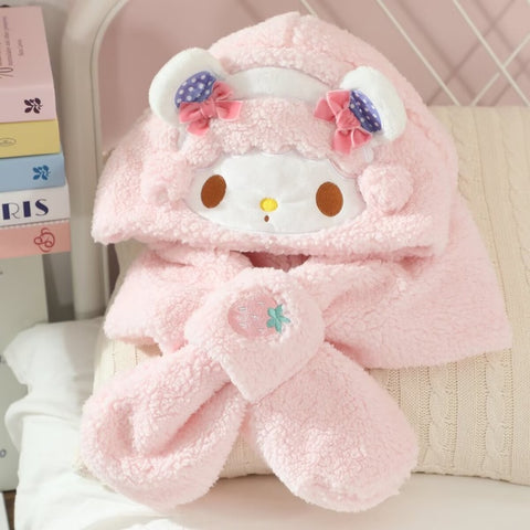 [サンリオ］マイメロディ&ピアノ 帽子 手袋 マフラー