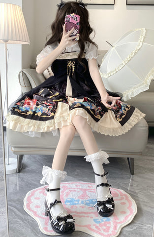 ［靴］ロリータ 姫 リボン ローヒール パンプス 全5色