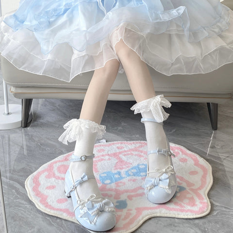 ［靴］ロリータ 姫 リボン ローヒール パンプス 全5色