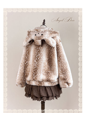 ［ファッション］フード付きホーンバックルファーコート【7DMAET】