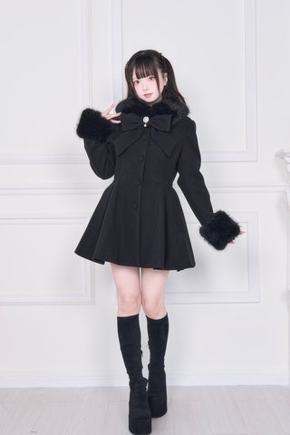 ［ファッション］地雷系 ビッグリボンフレアコート【Z834PJ】