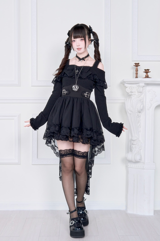 ［ファッション］地雷系 量産型 フェイクレイヤード ワンピース【PK2M2X】