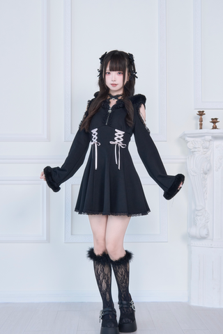 ［ファッション］地雷系 量産型 オフショル ワンピース【BKZ7TH】