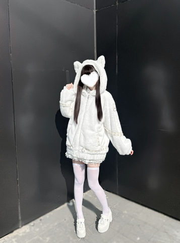 ［ファッション］ゴシック ナイトファー猫耳アウター【3GSUST】