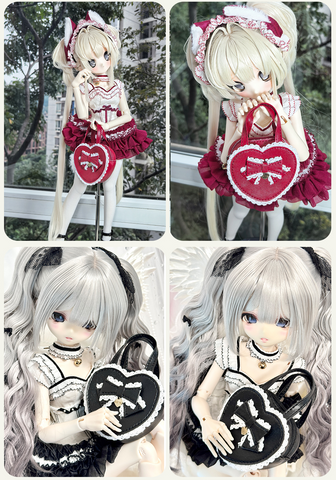 ［BJD服］1/4 1/6 ドール用 ハート トートバッグ【VTSJN0】