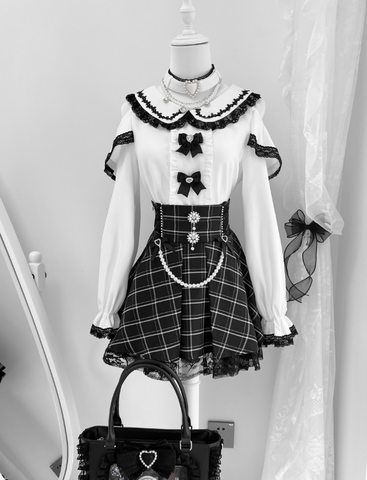 ［ファッション］地雷系 長袖 オフショル ブラウス【恋爱契约】