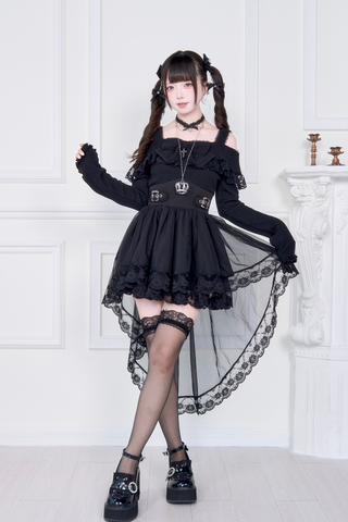 ［ファッション］地雷系 量産型 フェイクレイヤード ワンピース【PK2M2X】