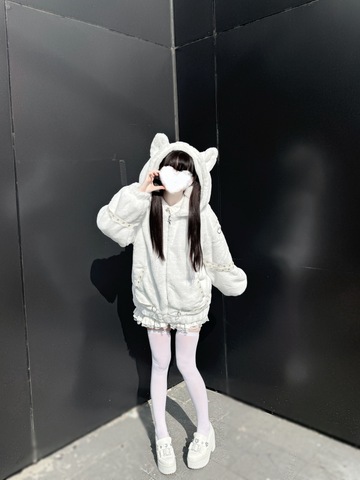 ［ファッション］ゴシック ナイトファー猫耳アウター【3GSUST】