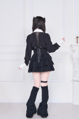 ［ファッション］地雷系 量産型 クロス ブラウス【C48YIC】