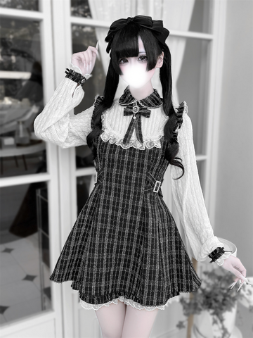 ［ファッション］地雷系 ツイード ワンピース+パンツ セットアップ【K2O370】