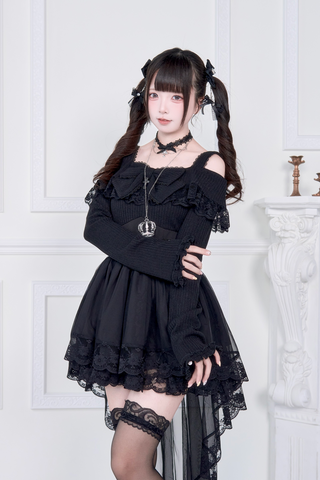 ［ファッション］地雷系 量産型 フェイクレイヤード ワンピース【PK2M2X】