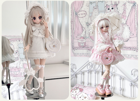 ［BJD服］1/4 1/6 ドール用 ハート トートバッグ【VTSJN0】