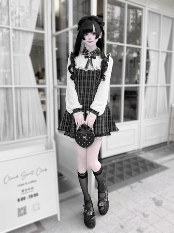 ［ファッション］地雷系 ツイード ワンピース+パンツ セットアップ【K2O370】