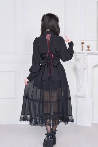 ［ファッション］地雷系 量産型 メッシュロングスカート【C48YIC】