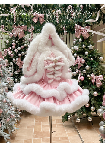 ［ファッション］ウサ耳ファーケープ＋ワンピース【GQ4W9Q】