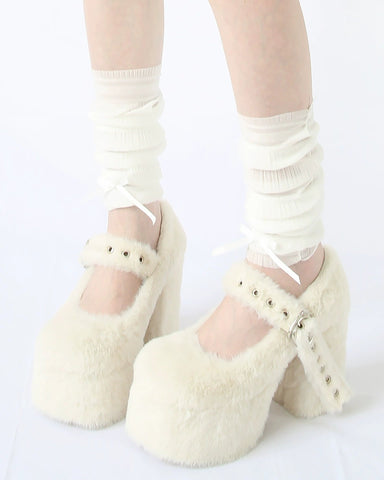 ［靴］エコファー 厚底 ハイヒール パンプス【K9YOAK】