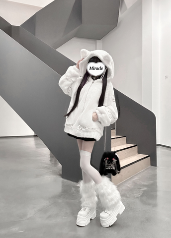 ［ファッション］ゴシック ナイトファー猫耳アウター【3GSUST】