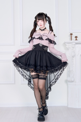 ［ファッション］地雷系 量産型 フェイクレイヤード ワンピース【PK2M2X】