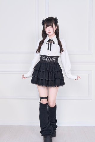 ［ファッション］地雷系 量産型 クロス ブラウス【C48YIC】