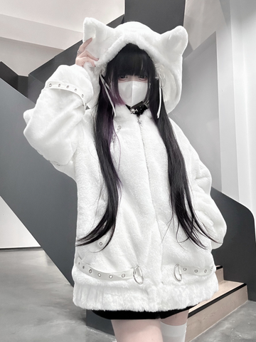 ［ファッション］ゴシック ナイトファー猫耳アウター【3GSUST】