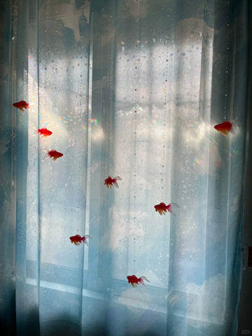 ［オリジナル］手作り 金魚 ビーズカーテン【VJXD56】