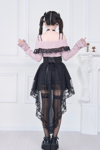 ［ファッション］地雷系 量産型 フェイクレイヤード ワンピース【PK2M2X】