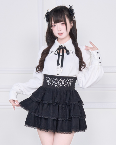 ［ファッション］地雷系 量産型 クロス ブラウス【C48YIC】