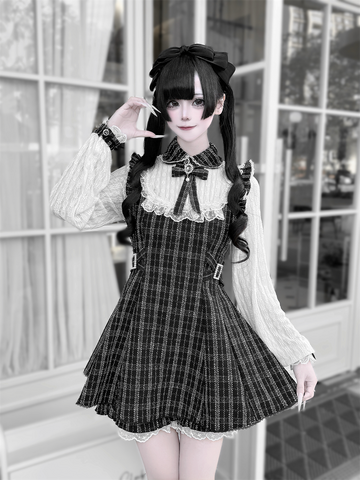 ［ファッション］地雷系 ツイード ワンピース+パンツ セットアップ【K2O370】