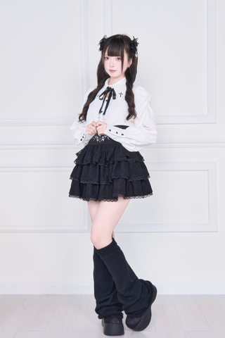 ［ファッション］地雷系 量産型 クロス ブラウス【C48YIC】