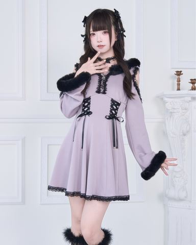 ［ファッション］地雷系 量産型 オフショル ワンピース【BKZ7TH】