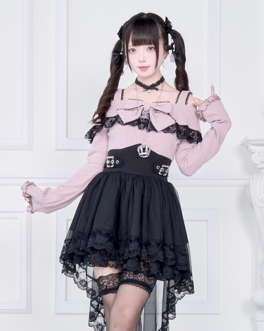 ［ファッション］地雷系 量産型 フェイクレイヤード ワンピース【PK2M2X】