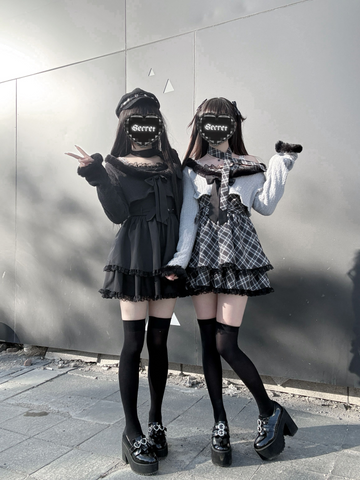 ［ファッション］地雷系 ショートカーディガン+キャミワンピース セットアップ 【2N874V】