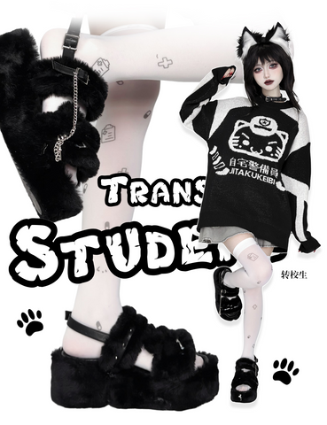 ［靴］サブカル ファー 厚底 サンダル【VS64EF】