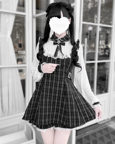 ［ファッション］地雷系 ツイード ワンピース+パンツ セットアップ【K2O370】