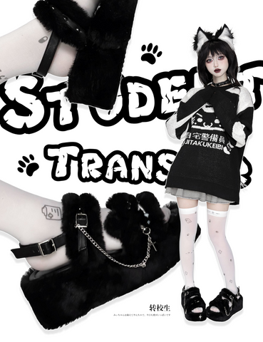 ［靴］サブカル ファー 厚底 サンダル【VS64EF】