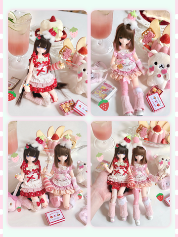 【受注予約】［BJD服］1/6 1/4 kumako ドール用 衣装セット【莓果】