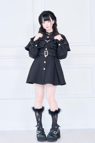 ［ファッション］地雷系 量産型 ケープトレンチコート【WMS1MC】