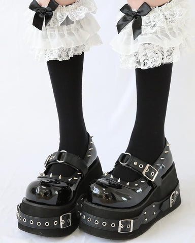 ［靴］ラウンドトゥ プラットフォームシューズ【Q909QA】