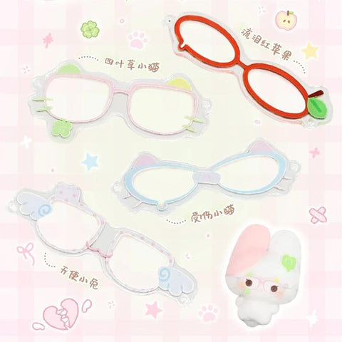 ［ぬい小物］10cm 無属性 ぬいぐるみ用 アクリル眼鏡【眼镜】