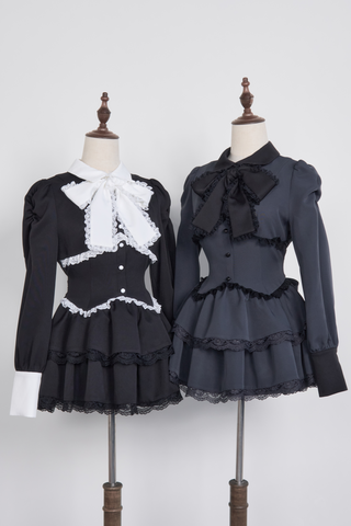 ［ファッション］地雷系 リボンワンピース+パンツ セットアップ【I610XR】