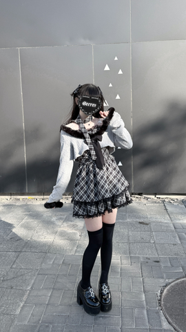 ［ファッション］地雷系 ショートカーディガン+キャミワンピース セットアップ 【2N874V】