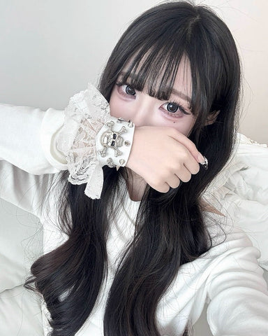 ［ファッション］スカル レース ブレスレット【M73B0F】